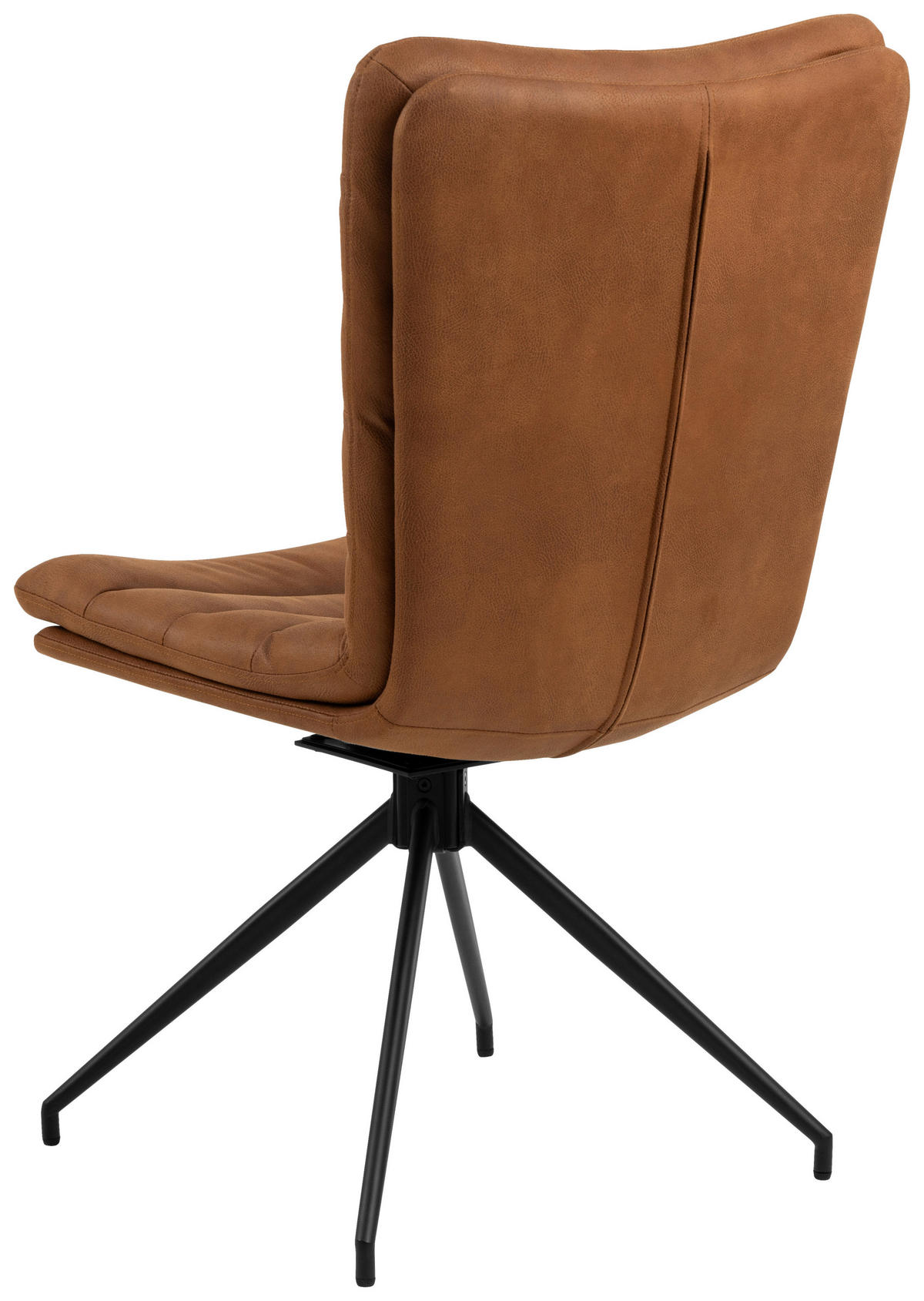 STUHL Lederlook Schwarz, Cognac  - Cognac/Schwarz, Design, Textil/Metall (62/97/59cm) - Carryhome