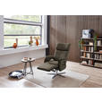 RELAXSESSEL in Leder Graubraun  - Edelstahlfarben/Graubraun, Design, Leder/Metall (70/124/85cm) - Cantus