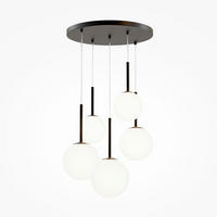 PENDELLEUCHTE 45/180/45 cm    - Weiss/Schwarz, Trend, Glas/Metall (45/180/45cm) - MAYTONI