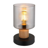 TISCHLEUCHTE 12/21 cm   - Dunkelbraun/Schwarz, Natur, Glas/Holz (12/21cm) - Globo
