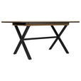 ESSTISCH Schwarz, Eichefarben rechteckig  ausziehbar  - Eichefarben/Schwarz, Design, Holzwerkstoff/Metall (160-200/90/76cm) - Carryhome