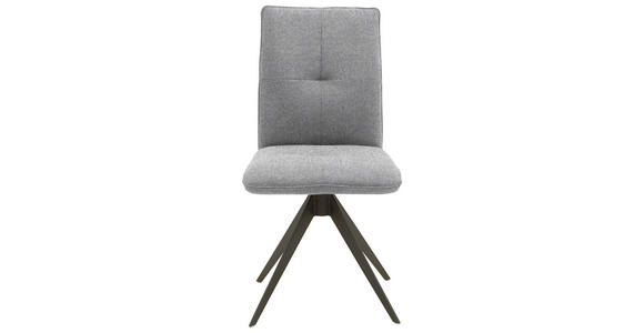 STUHL , Lederauswahl, Stoffauswahl, Typenauswahl, Gestellauswahl , Flachgewebe  - Schwarz/Grau, Design, Textil/Metall (46/91/62cm) - Dieter Knoll