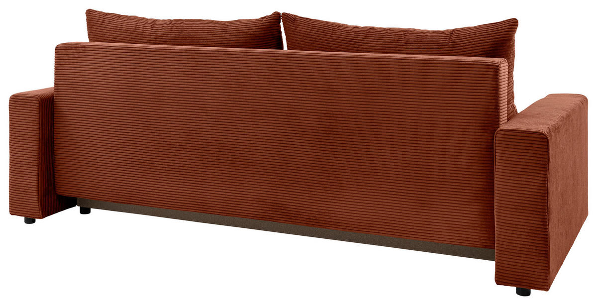 SCHLAFSOFA Cord Kupferfarben  - Schwarz/Kupferfarben, KONVENTIONELL, Kunststoff/Textil (233/92/108cm) - Carryhome