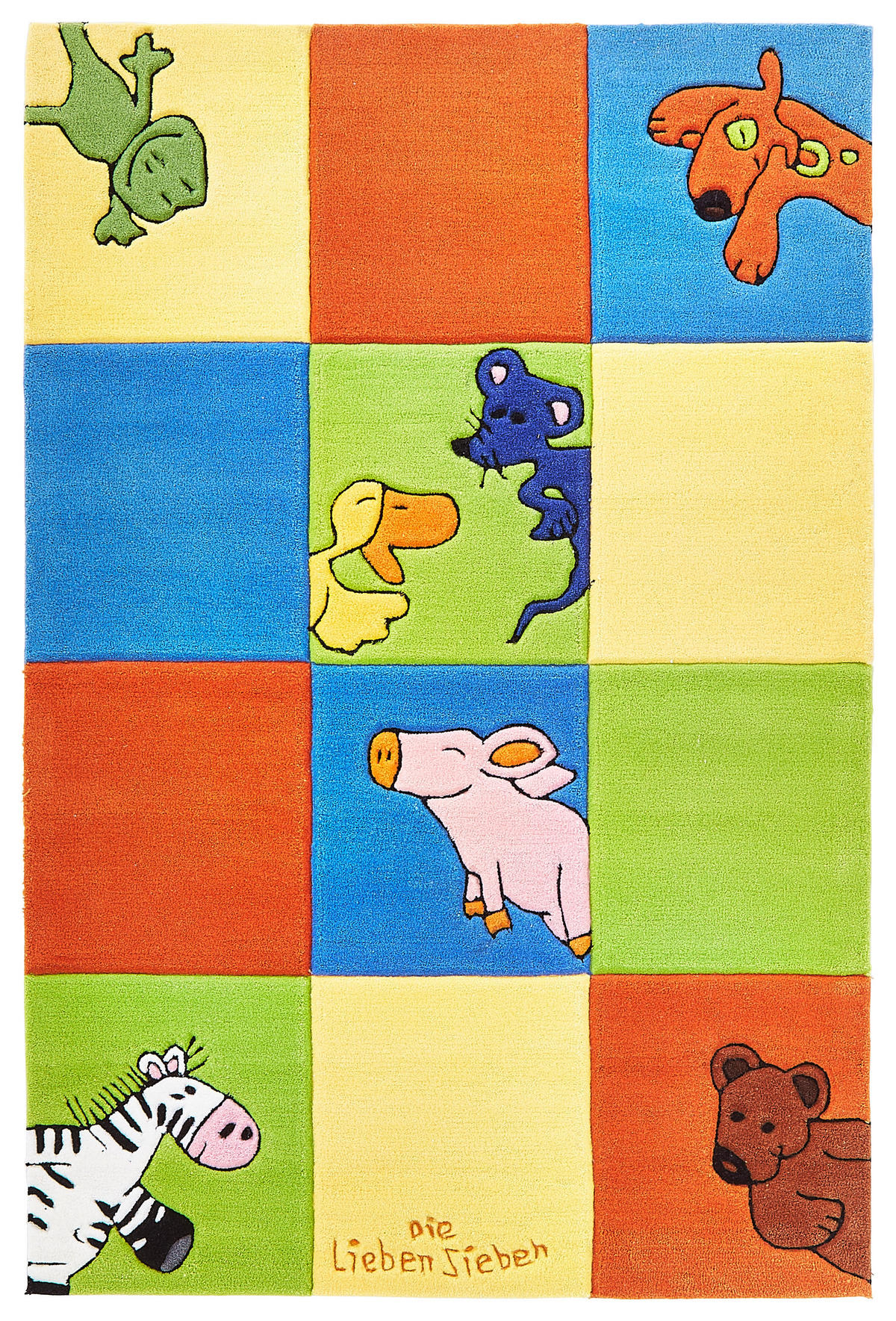 KINDERTEPPICH 110/170 cm Die lieben Sieben  - Blau/Gelb, Trend, Naturmaterialien/Textil (110/170cm)