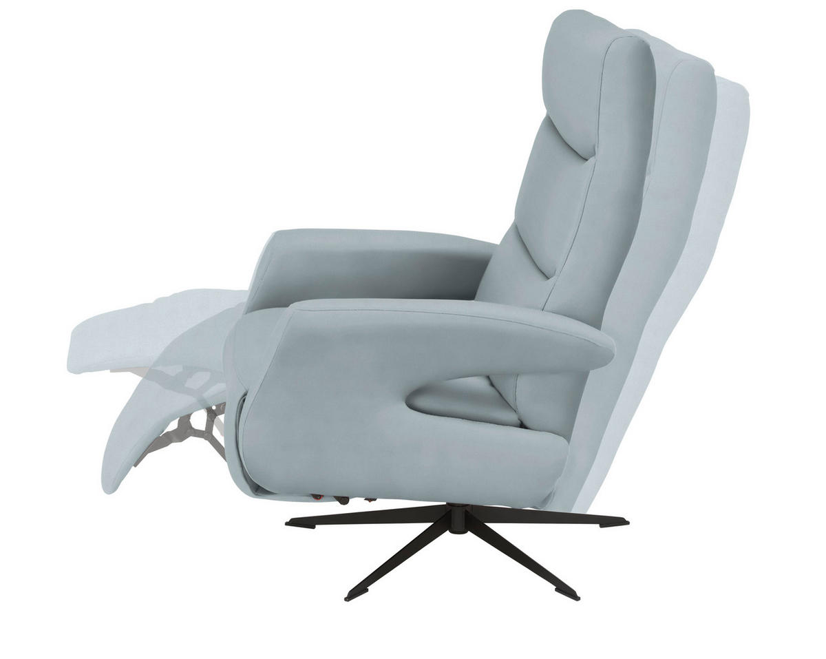 RELAXSESSEL in Textil Hellblau  - Schwarz/Hellblau, Design, Textil/Metall (75/106/89cm) - Welnova