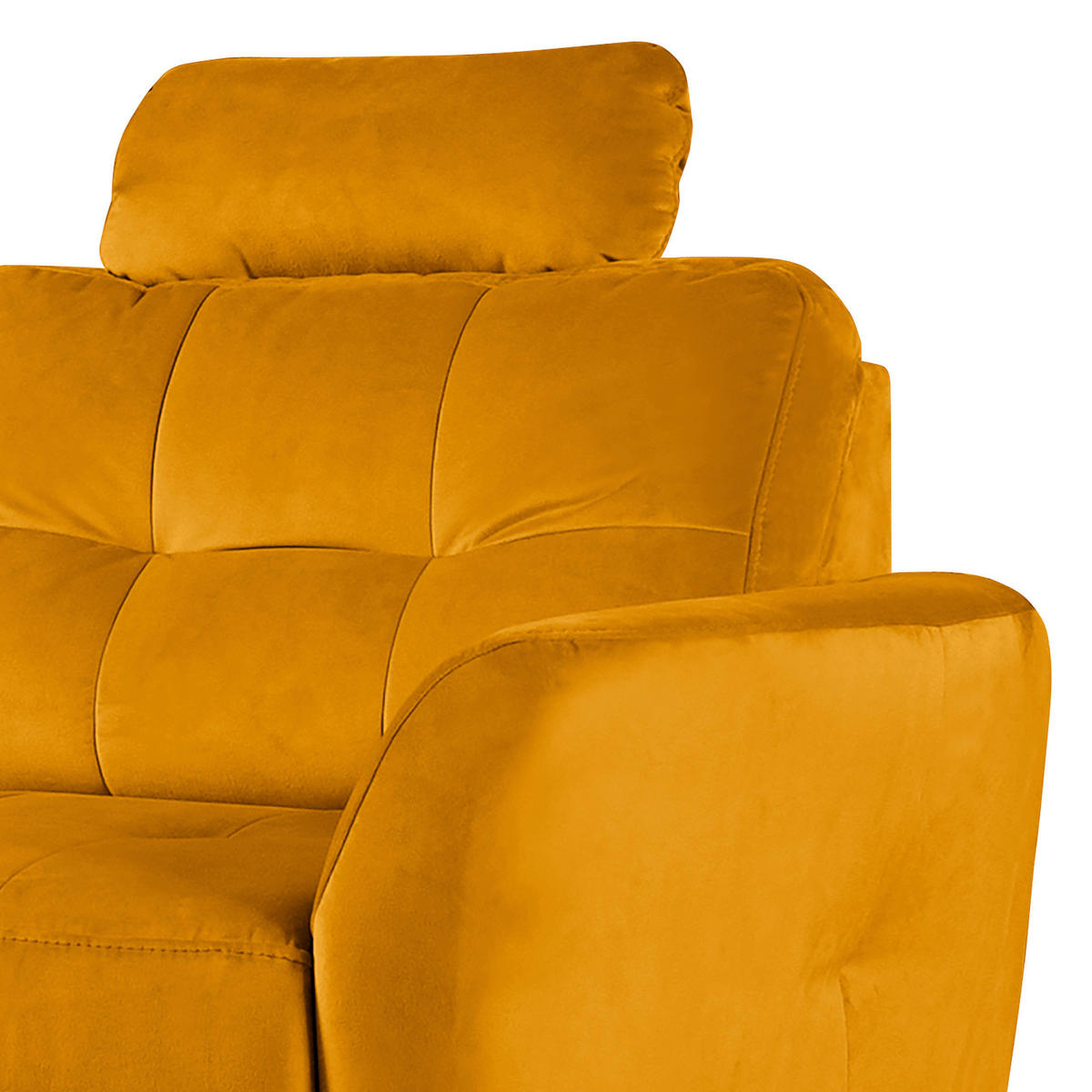 ECKSOFA Gelb Samt Bettkasten, Schlaffunktion, Liegefläche im Originalstoff  - Gelb/Buchefarben, Design, Holz/Textil (168/238cm) - Livetastic