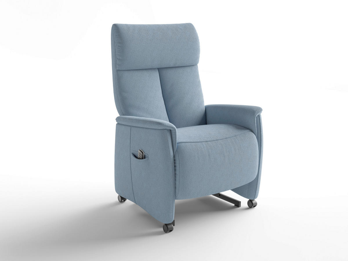 RELAXAČNÉ KRESLO, textil, svetlomodrá - svetlomodrá/čierna, Basics, textil/plast (76/119/84cm) - Sit & More