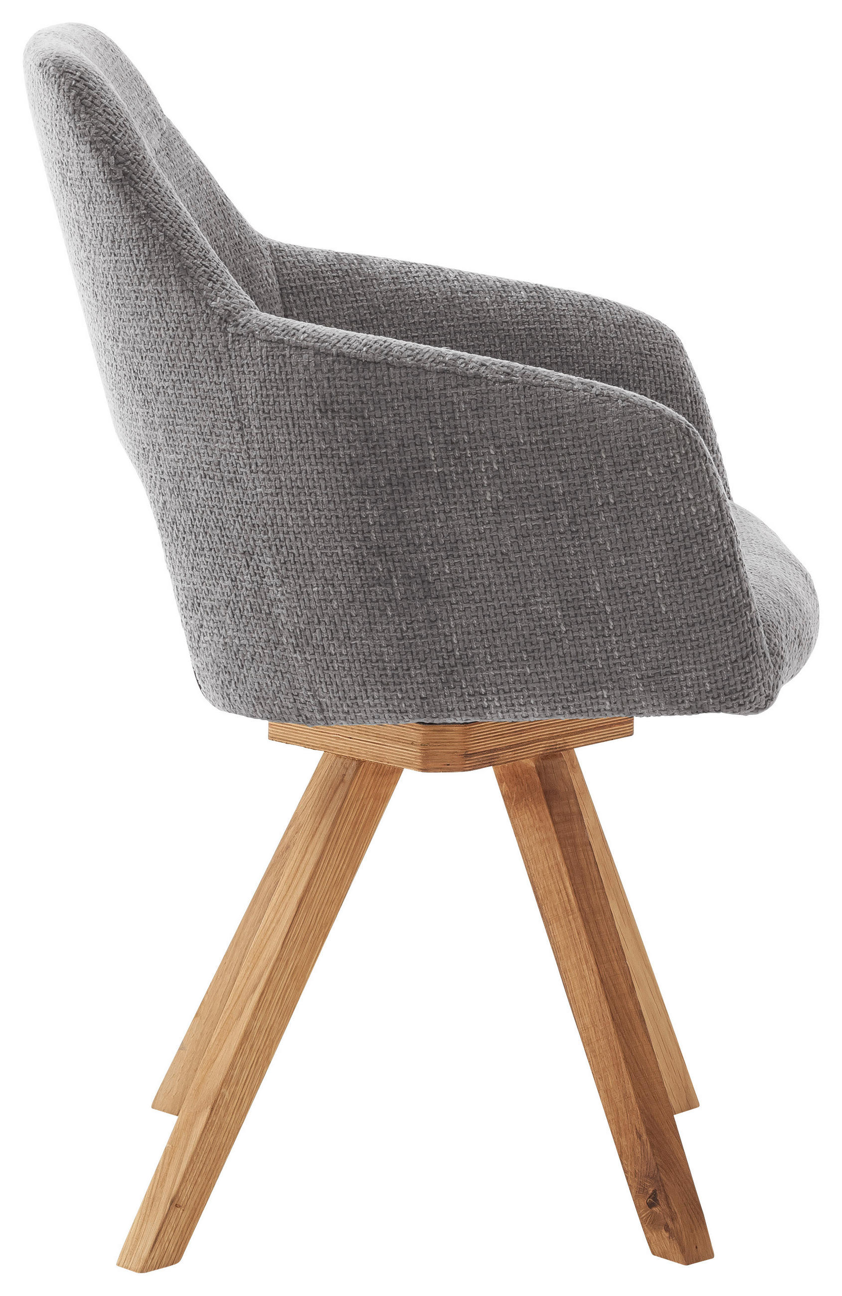 ARMLEHNSTUHL  in Webstoff  - Wildeiche/Dunkelgrau, KONVENTIONELL, Holz/Textil (57/84/57cm) - Voleo