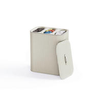 KOŠ ZA PERILO - sivobež, Basics, umetna masa/tekstil (60.80/73,50cm) - Joseph Joseph