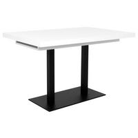 JÍDELNÍ STŮL, černá, bílá, 120/80/75 cm - bílá/černá, Moderní, kov/kompozitní dřevo (120/80/75cm) - MID.YOU