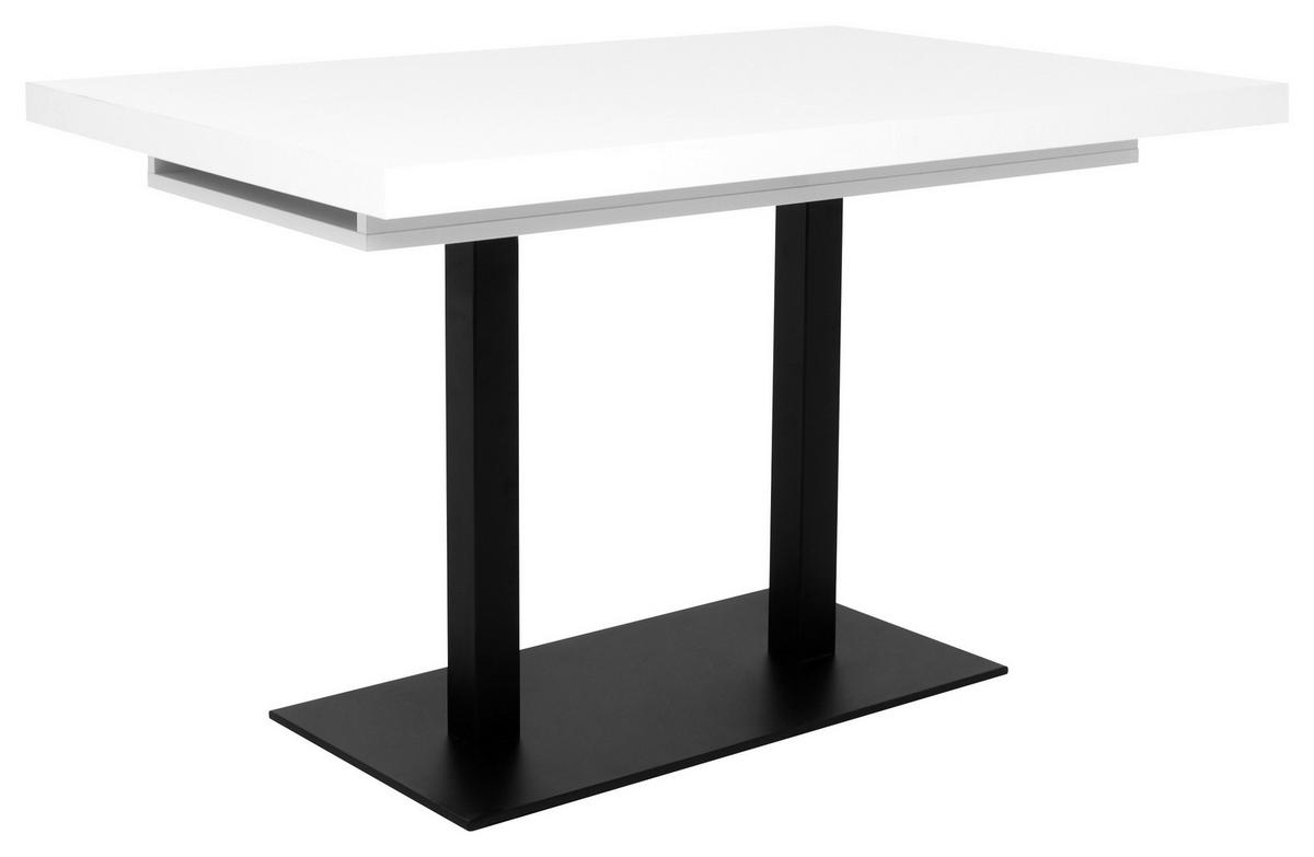 JEDILNA MIZA, črna, bela  - črna/bela, Moderno, kovina/leseni material (120/80/75cm) - MID.YOU