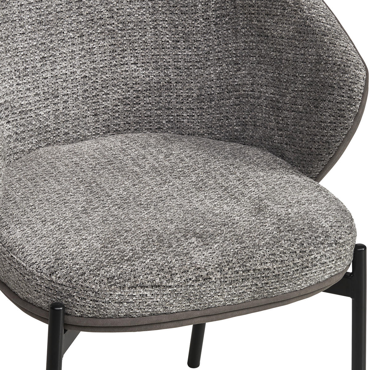 ARMLEHNSTUHL  in Eisen Samt  - Schwarz/Grau, MODERN, Textil/Metall (56/76,5/57,5cm) - MID.YOU