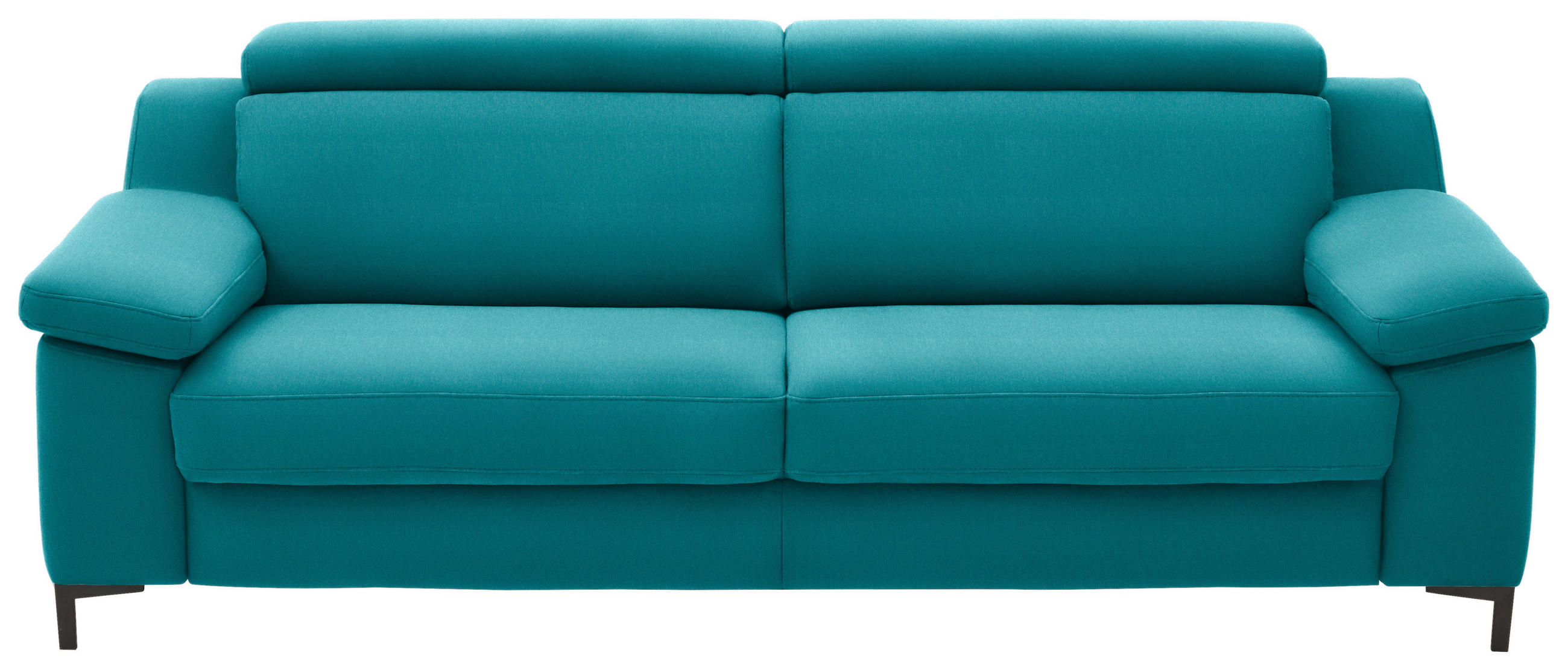 3-SITZER-SOFA in Chenille Petrol  - Petrol/Schwarz, Design, Textil/Metall (230/104/104cm) - Valdera