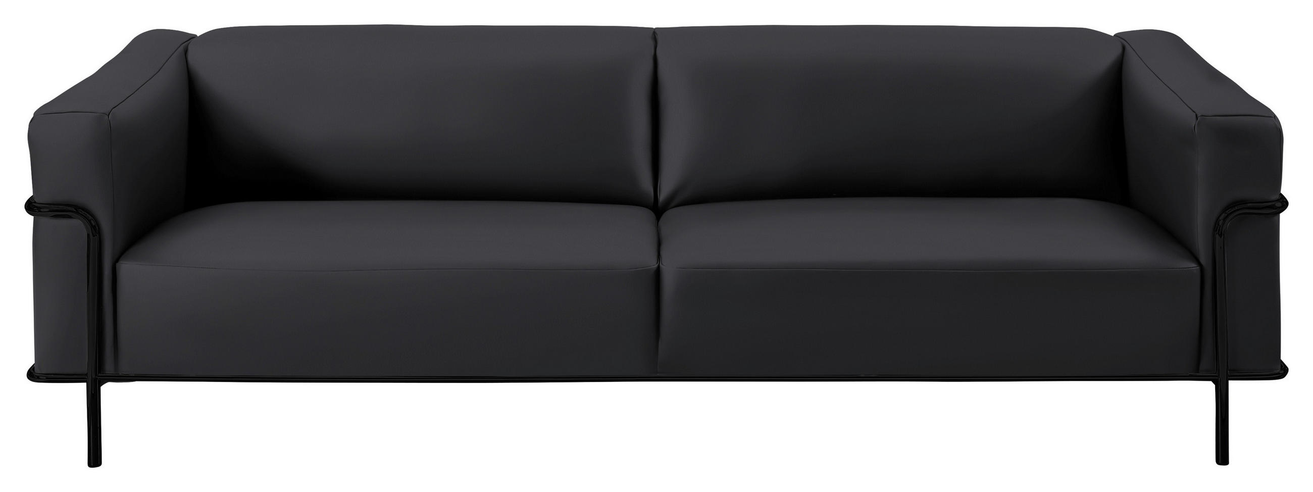 3-SITZER-SOFA in Echtleder Dunkelgrau, Fango - Fango/Dunkelgrau, Design, Leder/Metall (236/67/96cm) - Johann Jakob