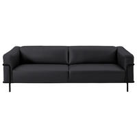 3-SITZER-SOFA in Echtleder Dunkelgrau, Fango  - Fango/Dunkelgrau, Design, Leder/Metall (236/67/96cm) - Johann Jakob