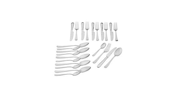 BESTECKSET 24-teilig - Edelstahlfarben, Basics - Homeware
