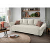BIGSOFA in Chenille Beige  - Chromfarben/Koralle, Modern, Kunststoff/Textil (242/71/90/131cm) - Livetastic