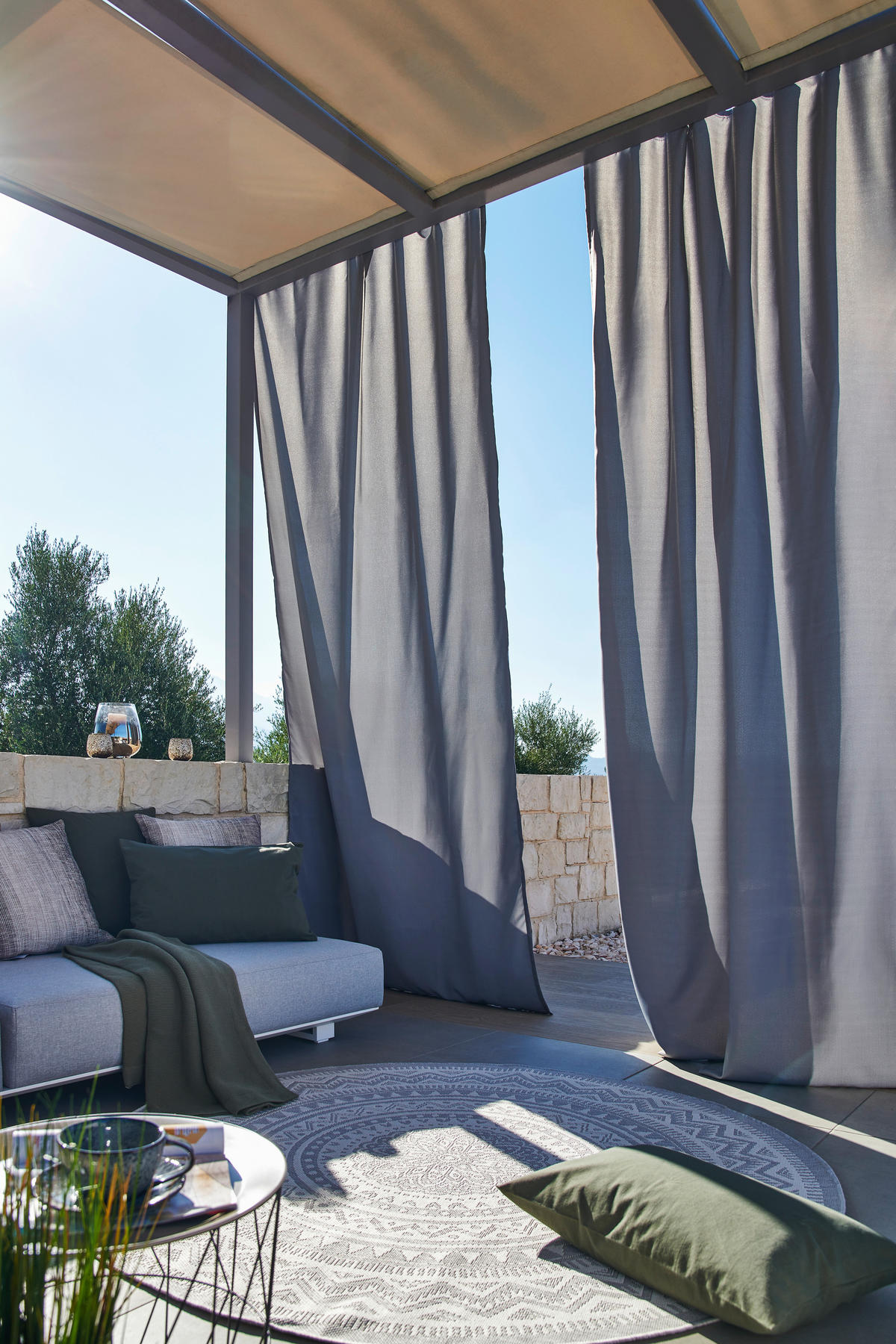 OUTDOOR SCHLAUFENSCHAL  blickdicht  140/300 cm   - Hellgrau, Basics, Textil (140/300cm) - Esposa