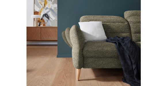 2-SITZER-SOFA in Webstoff Grün - Eiche Bianco/Grün, Design, Holz/Textil (234-262/85-106/98-112cm) - Dieter Knoll