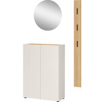 GARDEROBE 3-teilig  in 104/200/33 cm  - Kaschmir/Eichefarben, Design, Glas/Holzwerkstoff (104/200/33cm) - Germania