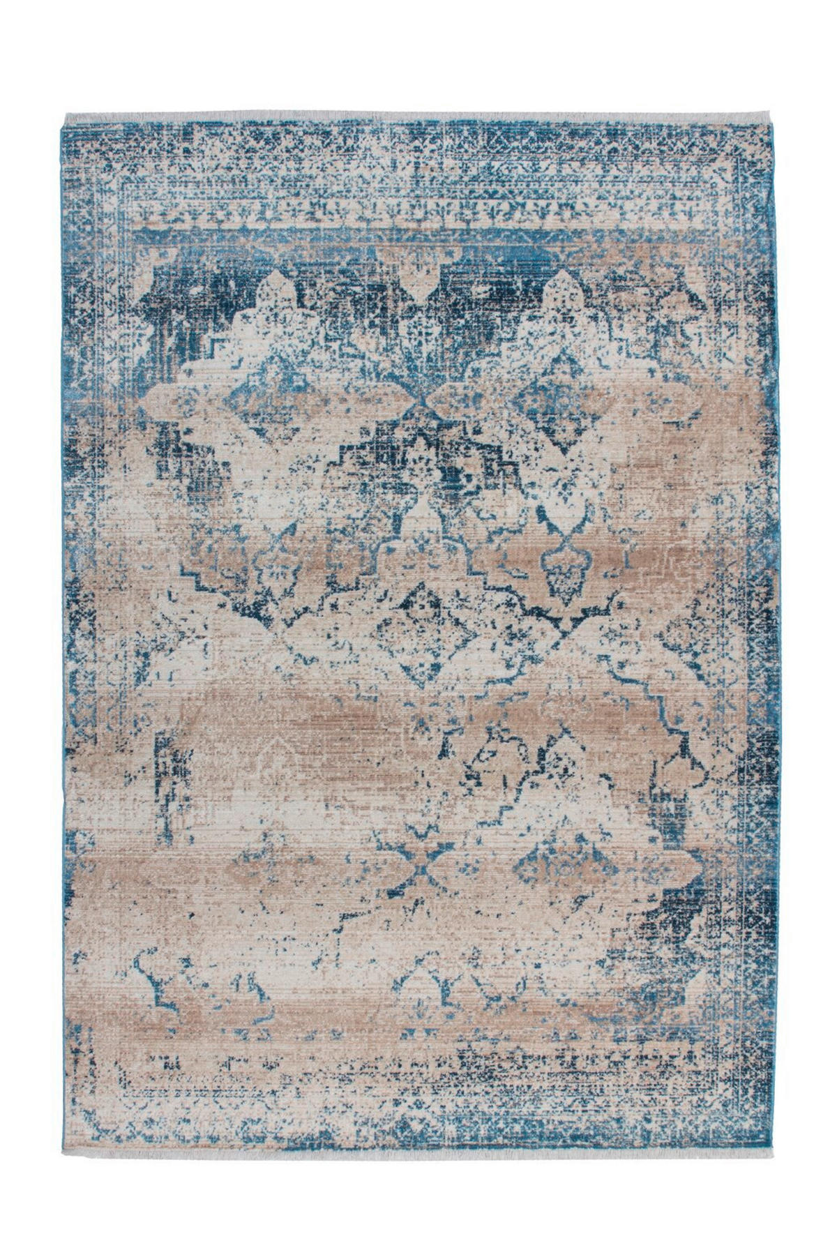FLACHWEBETEPPICH 80/150 cm Antigua Blau, Creme  - Blau/Creme, Design, Textil (80/150cm) - Novel