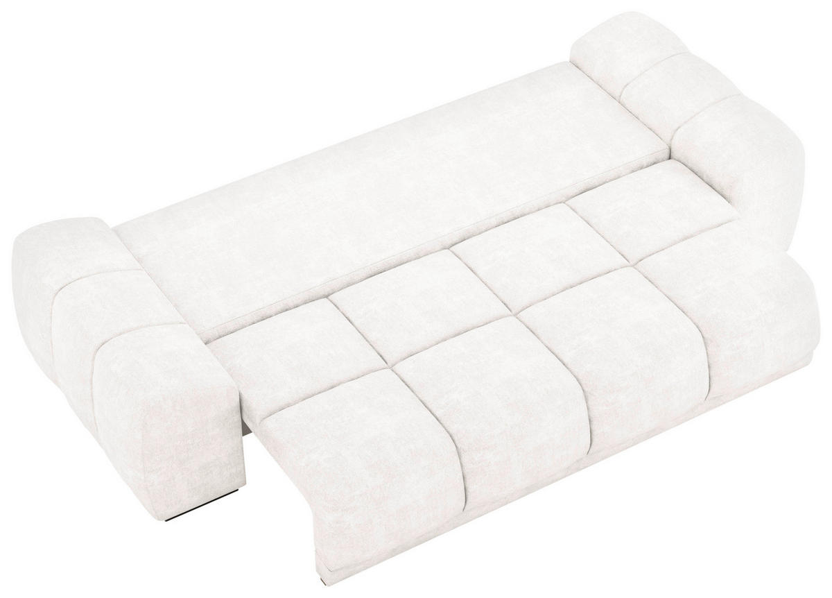 BIGSOFA Chenille Creme  - Creme/Schwarz, KONVENTIONELL, Kunststoff/Textil (266/89/104cm) - Carryhome