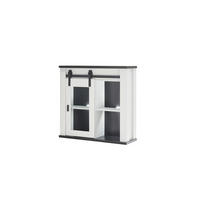 KÜCHENOBERSCHRANK 93/90/31 cm  in Anthrazit, Weiß  - Anthrazit/Schwarz, Trend, Glas/Holzwerkstoff (93/90/31cm) - MID.YOU