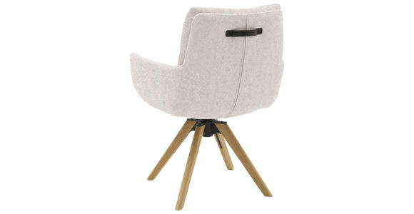 ARMLEHNSTUHL  Sitzfläche 360° drehbar, mit Griff Flachgewebe  Hellgrau  - Eichefarben/Hellgrau, Design, Holz/Textil (62/90/68cm) - Valnatura
