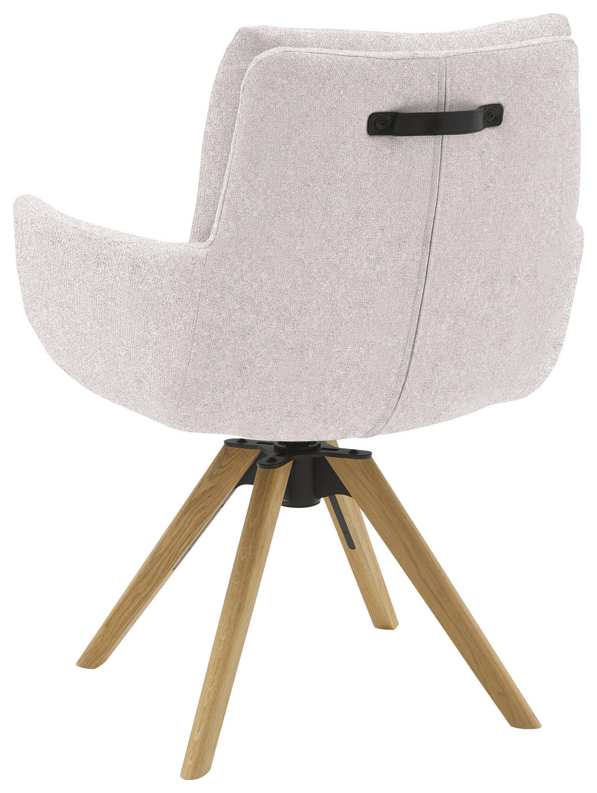 ARMLEHNSTUHL  Sitzfläche 360° drehbar, mit Griff Flachgewebe  Hellgrau  - Eichefarben/Hellgrau, Design, Holz/Textil (62/90/68cm) - Valnatura