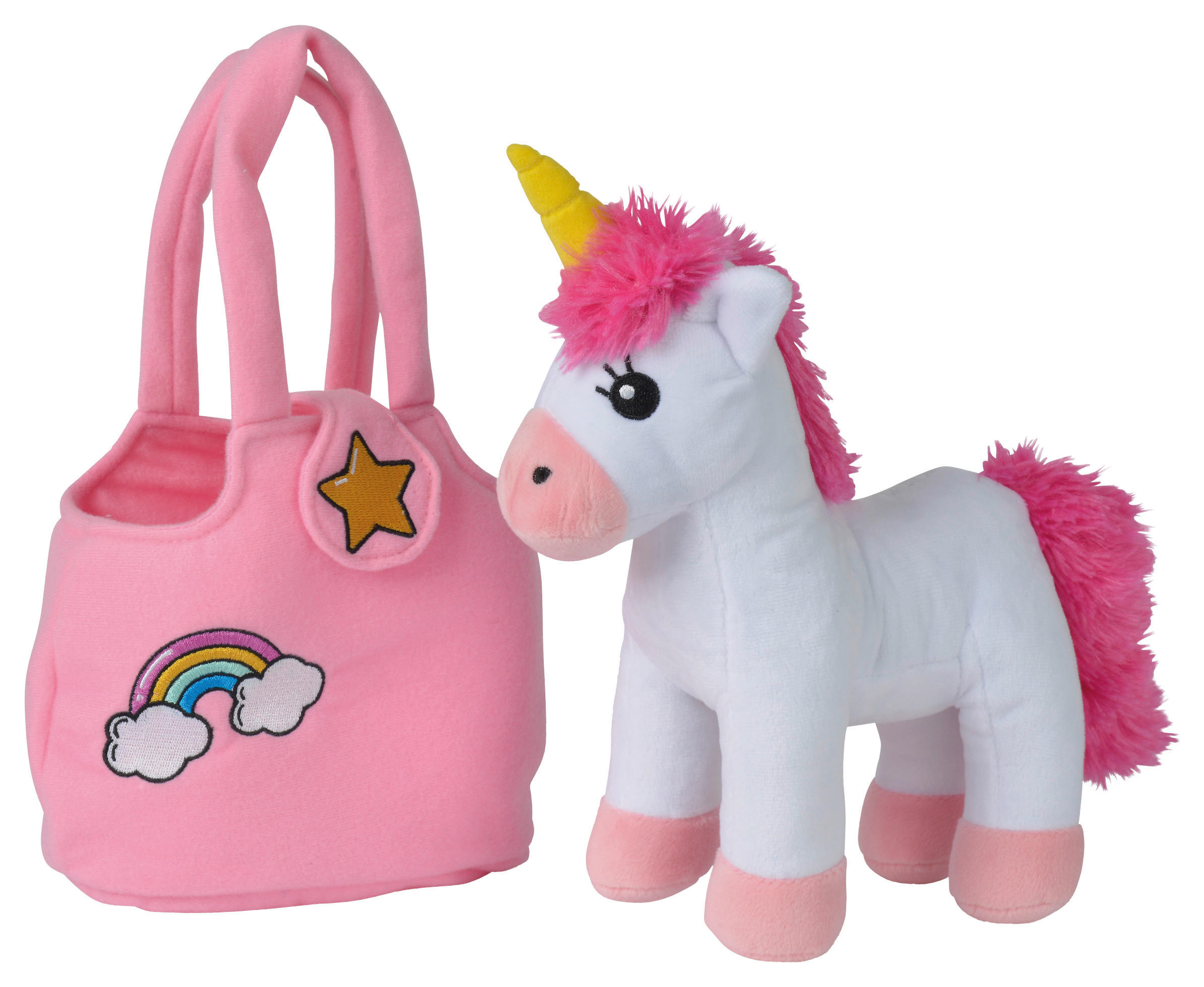 Einhorn mit Tasche Einhorn mit Tasche  - Pink/Rosa, Basics, Textil (18/28cm) - Simba