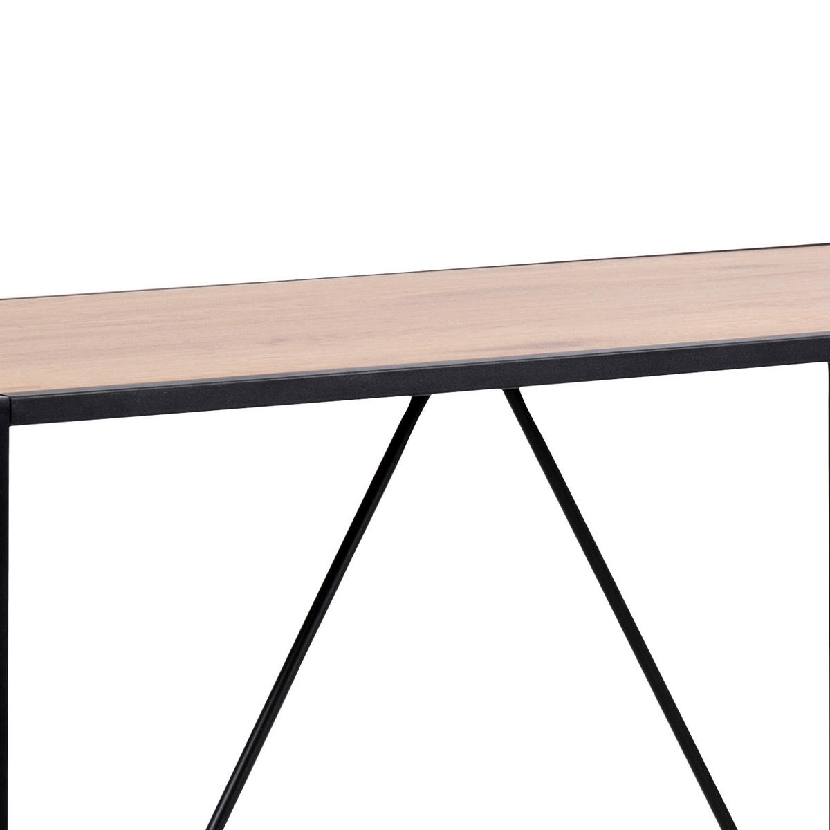 BARSKA MIZA  - črna/barve hrasta, Basics, kovina/leseni material (120/60/105cm) - MID.YOU