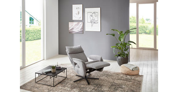 FERNSEHSESSEL  mit Relaxfunktion Struktur Grau  - Schwarz/Grau, MODERN, Textil/Metall (73/115/85cm) - Cantus