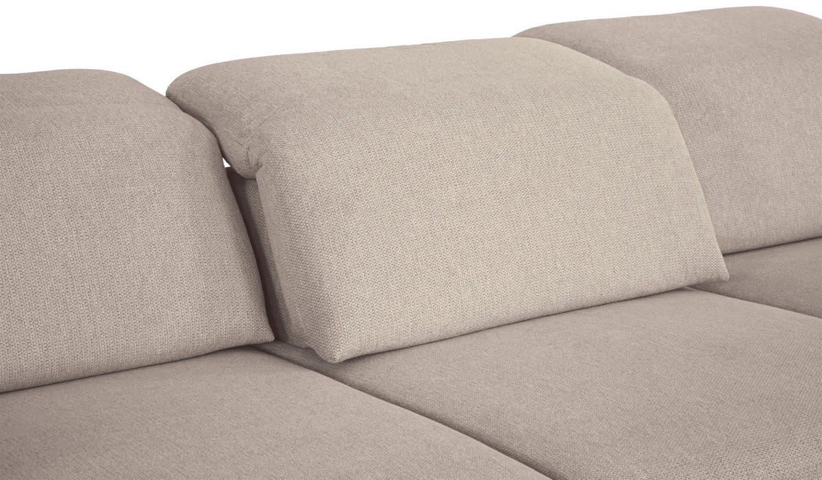 ECKSOFA in Webstoff Beige  - Beige/Schwarz, Design, Kunststoff/Textil (204/293cm) - MID.YOU