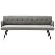 SITZBANK in Textil Grau  - Schwarz/Grau, Design, Textil/Metall (206/85/69cm) - Johann Jakob