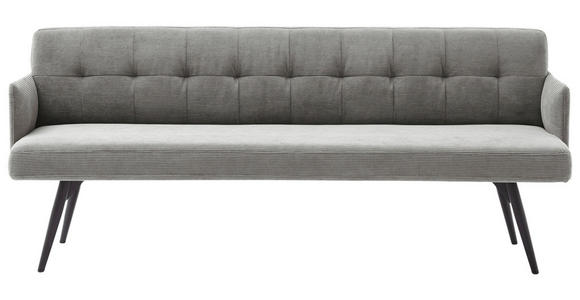 SITZBANK in Textil Grau - Schwarz/Grau, Design, Textil/Metall (206/85/69cm) - Johann Jakob
