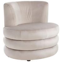 DESIGNSESSEL Flachgewebe Beige    - Edelstahlfarben/Beige, Trend, Textil/Metall (90/82/85cm) - Livetastic