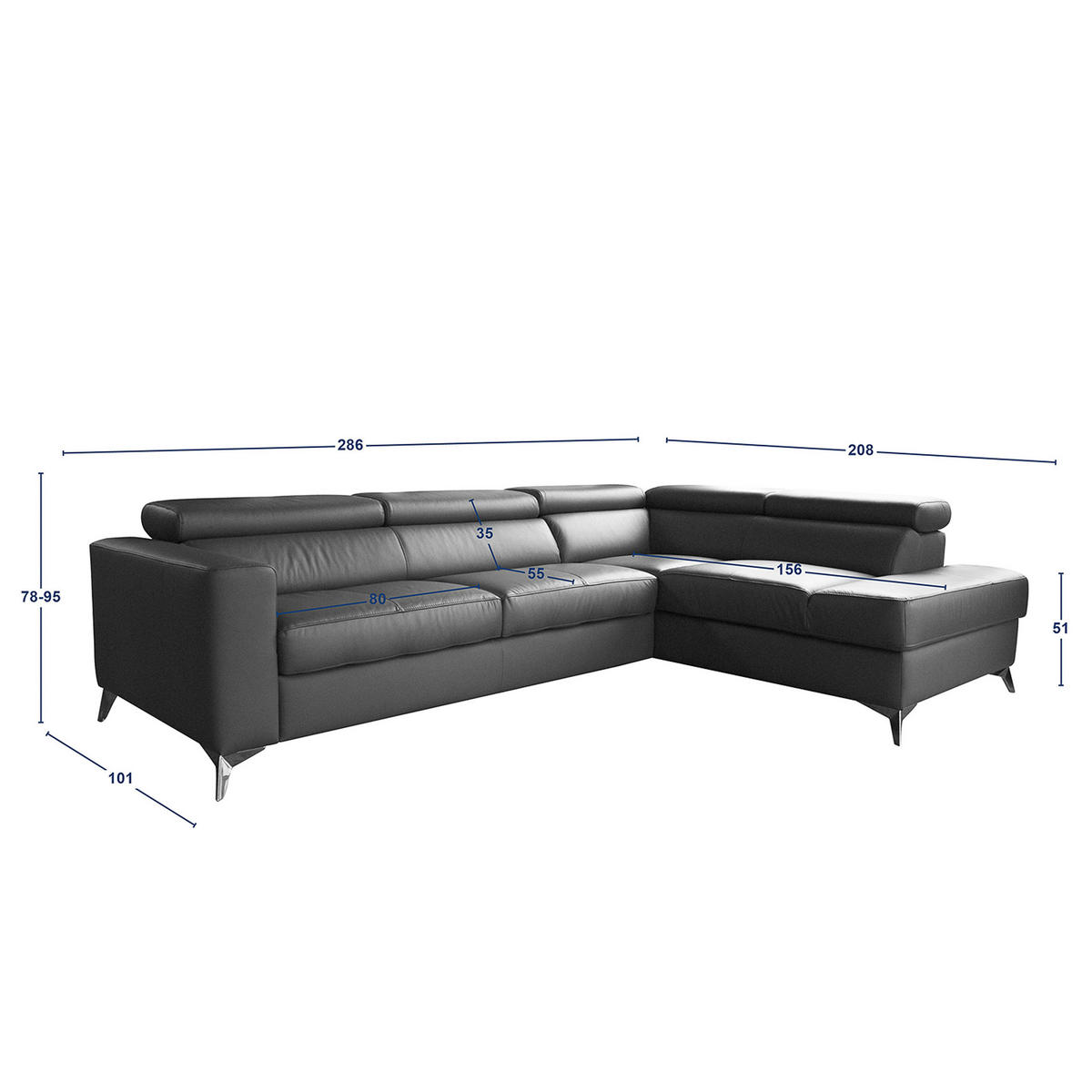 ECKSOFA in Lederlook Echtleder Schlammfarben  - Chromfarben/Schlammfarben, Design, Leder/Textil (286/208cm) - Livetastic