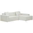 ECKSOFA in Chenille Creme 280/188 cm - Creme/Schwarz, KONVENTIONELL, Kunststoff/Textil (280/188cm) - Carryhome