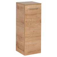 UNTERSCHRANK 30,5/81/32 cm   - Eichefarben/Silberfarben, MODERN, Glas/Holzwerkstoff (30,5/81/32cm) - MID.YOU