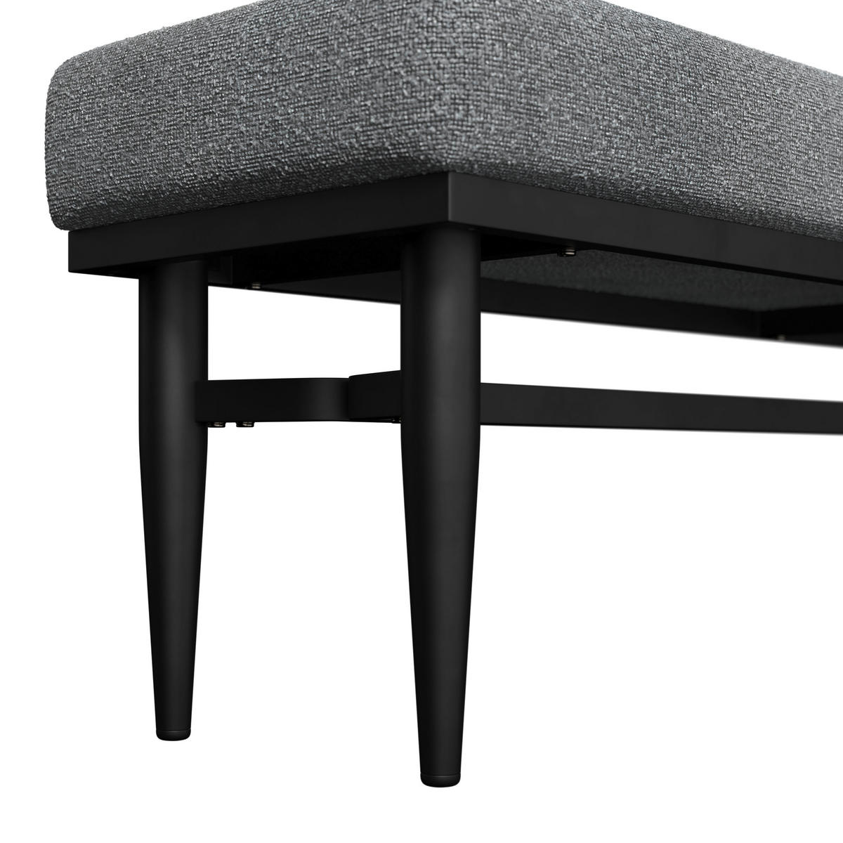 GARTENBANK 180/48/40 cm  in Anthrazit, Hellgrau  - Anthrazit/Hellgrau, MODERN, Textil/Metall (180/48/40cm) - Amatio