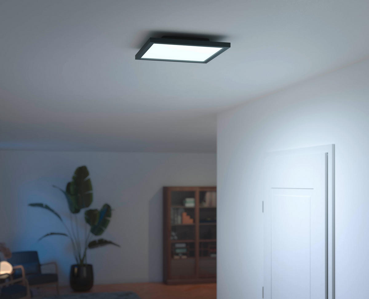 DECKENLEUCHTE 30/30/4,6 cm    - Schwarz, Design, Metall (30/30/4,6cm) - Philips HUE