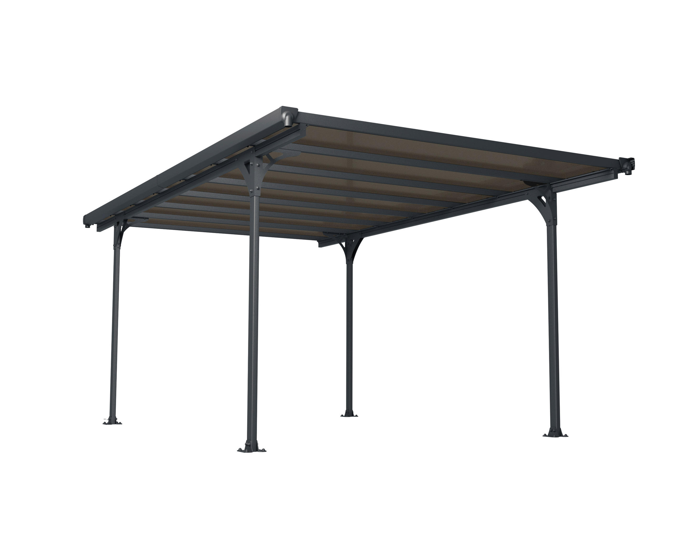 CARPORT 218/297/500 cm Aluminium  - Anthrazit/Bronzefarben, Basics, Kunststoff/Metall (218/297/500cm)