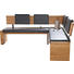 ECKBANK Lederlook Eiche massiv Eichefarben, Schwarz - Eichefarben/Schwarz, KONVENTIONELL, Holz/Textil (208/171cm) - CANTUS