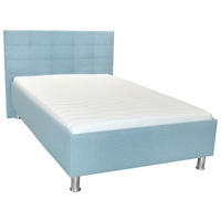 POLSTERBETT 120/200 cm,  in Blau,  - Chromfarben/Blau, Basics, Textil/Metall (120/200cm) - Xora