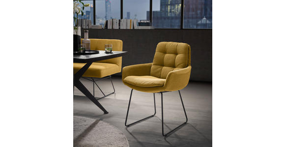 ARMLEHNSTUHL  Stoffauswahl Feincord  - Schwarz/Grün, Design, Textil/Metall (63/90/69cm) - Johann Jakob