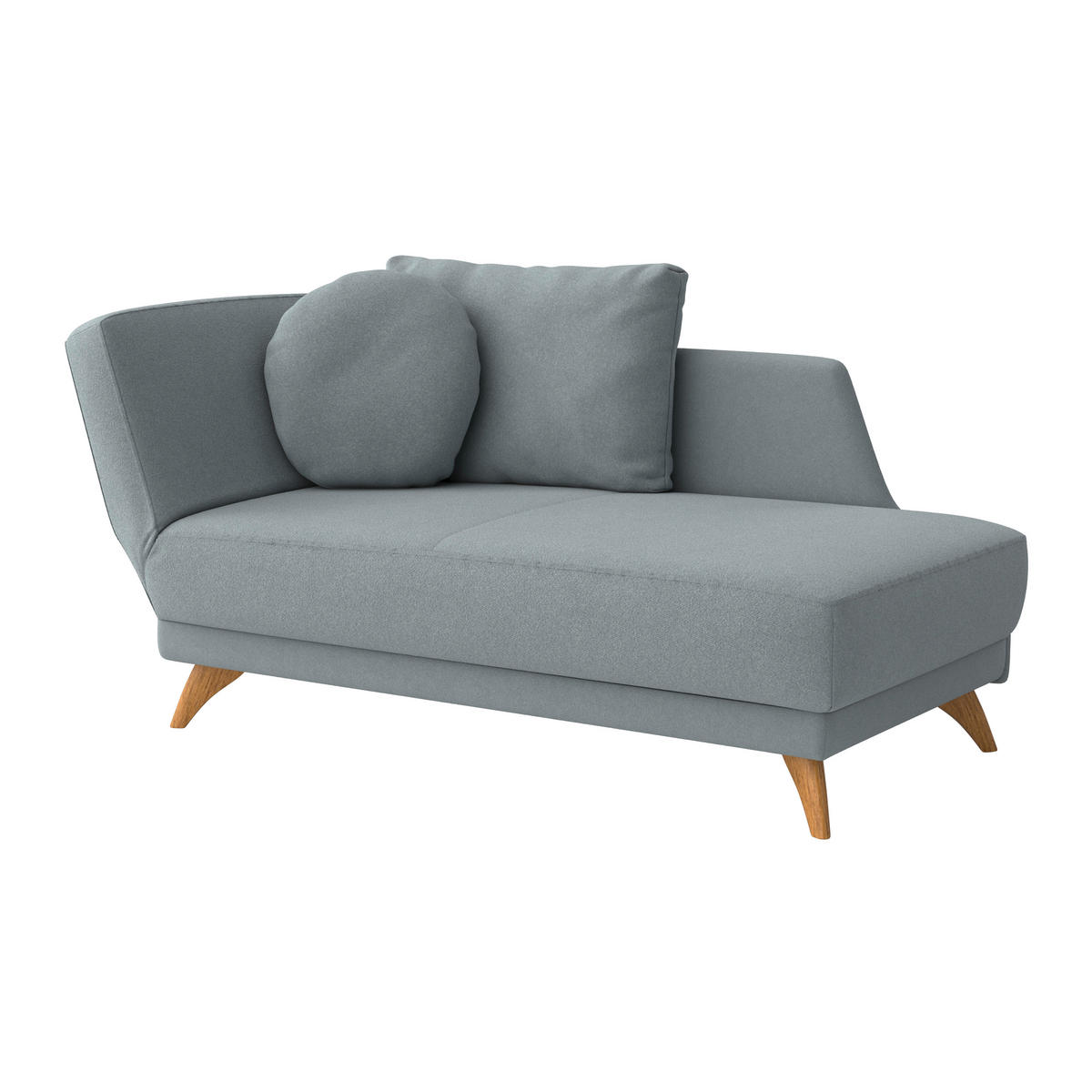 RÉCAMIERE in Flachgewebe Hellblau  - Eichefarben/Hellblau, Modern, Holz/Textil (205/74/94cm) - Bali