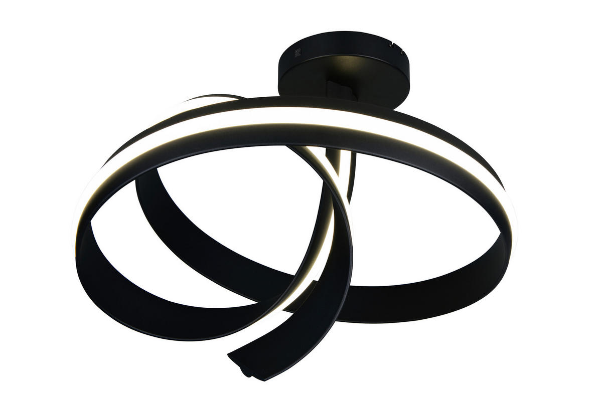 LED-DECKENLEUCHTE 70/55 cm    - Schwarz/Weiß, Design, Kunststoff/Metall (70/55cm) - Cinque