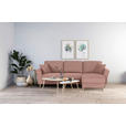 ECKSOFA in Flachgewebe Rosa  - Eichefarben/Rosa, KONVENTIONELL, Holz/Textil (265/159cm) - Carryhome