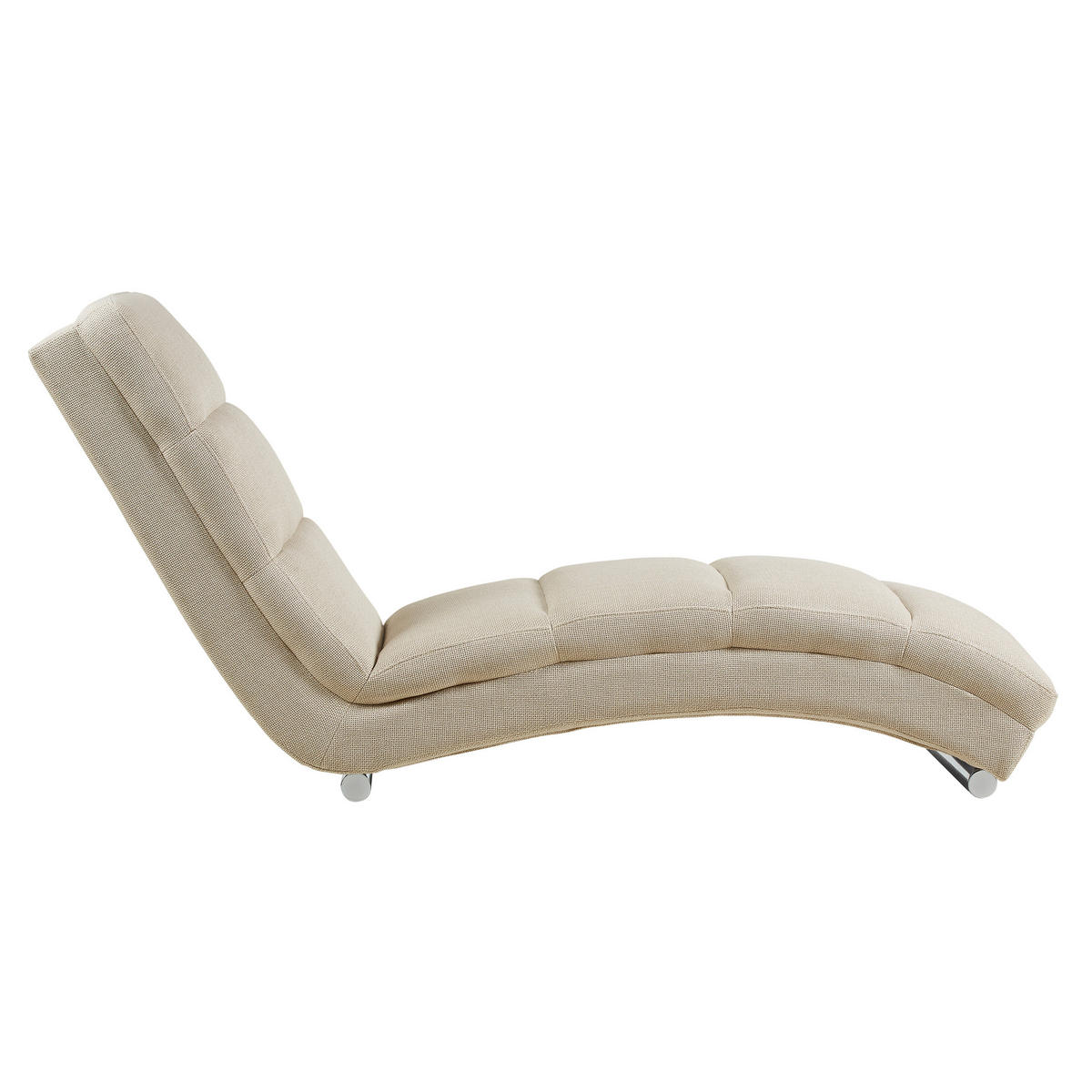RELAXLIEGE in Struktur Beige, Chromfarben  - Chromfarben/Beige, MODERN, Textil/Metall (170/82/60cm) - Livetastic