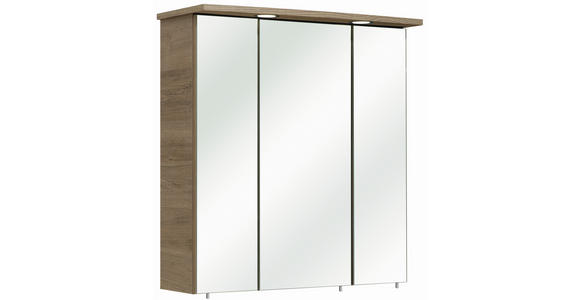 SPIEGELSCHRANK 65/72/20 cm  - Eichefarben/Silberfarben, Basics, Glas/Holzwerkstoff (65/72/20cm) - Carryhome